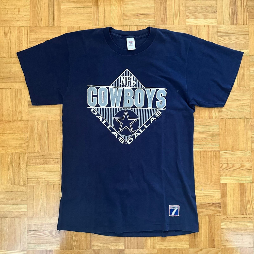Vintage 90s 1991 Dallas Cowboys Logo 7 tshirt Large
